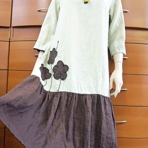 WASHED LINEN DRESS Organic ECO Made in Europe